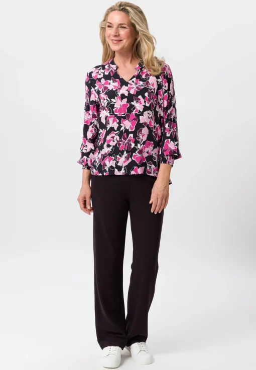Bluse mit modernem Blütenprint