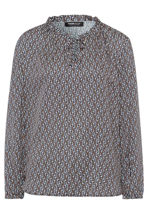 Bluse mit schmalem Rüschenkragen