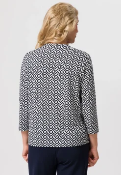 Blusenshirt mit geschlitztem Rundhals