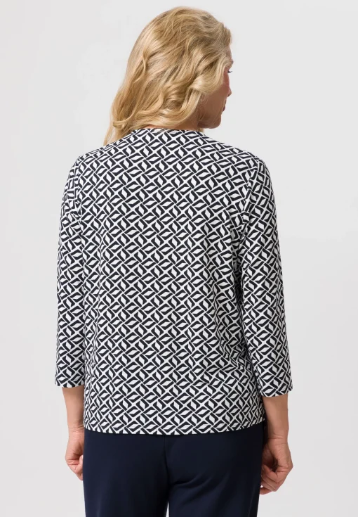Blusenshirt mit geschlitztem Rundhals