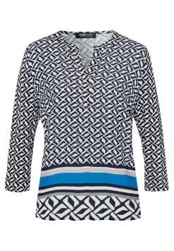 Blusenshirt mit geschlitztem Rundhals