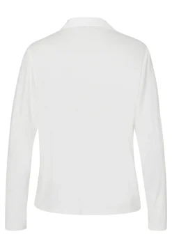 Blusenshirt mit kontrastfarbenen Paspeln