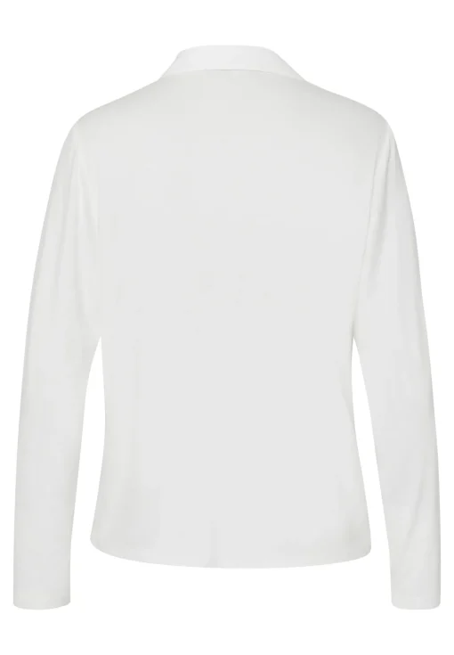 Blusenshirt mit kontrastfarbenen Paspeln