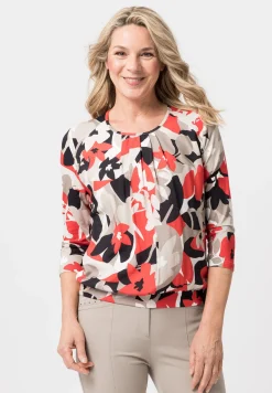 Blusenshirt mit modernem Blütendesign
