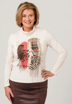 Langarmshirt mit lockerem Rollkragen