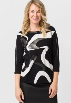Shirt mit Partprint Lurexziernähte